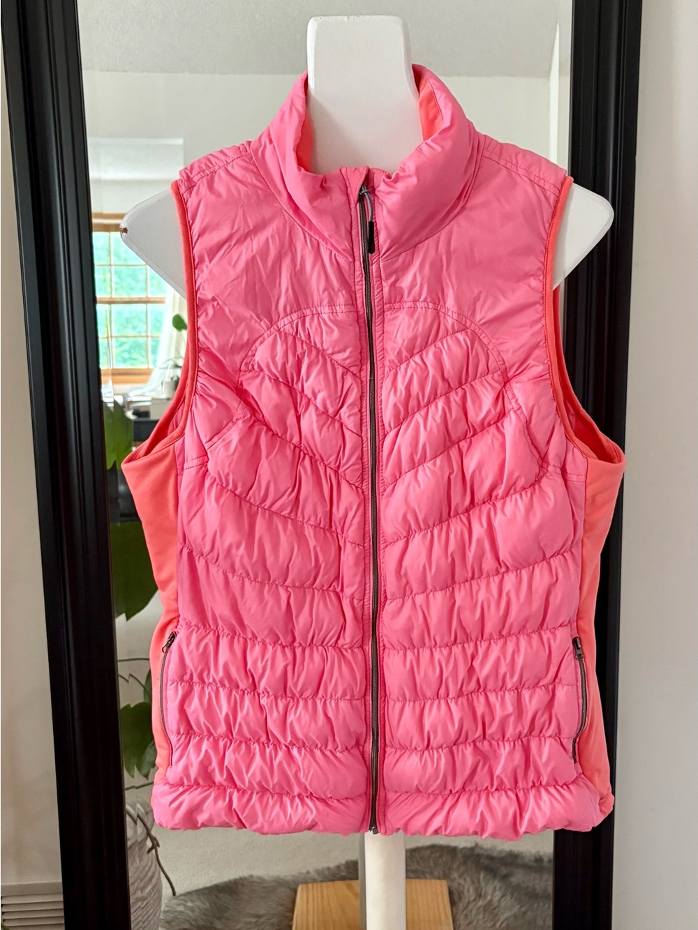 Tangerine Pink Lightweight Down Puffer Vest